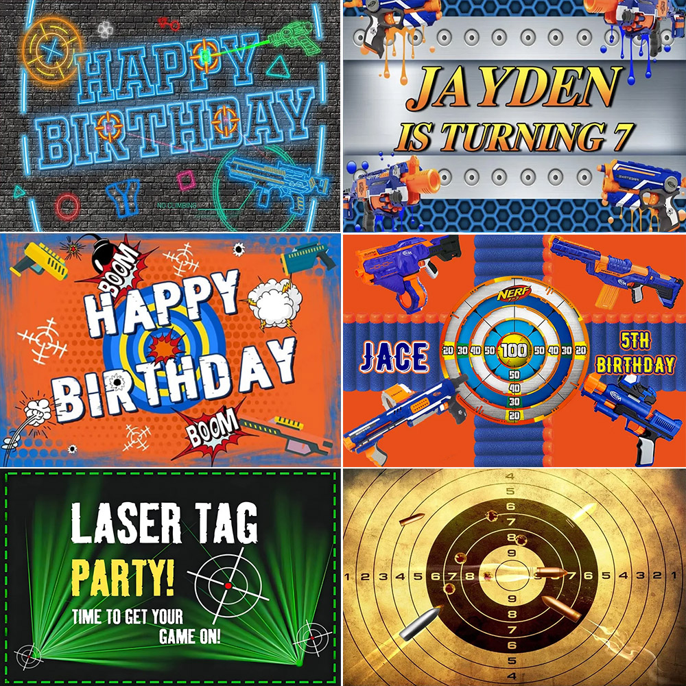Photography Of War - Cartoon Nerf Gun Theme Kids Birthday