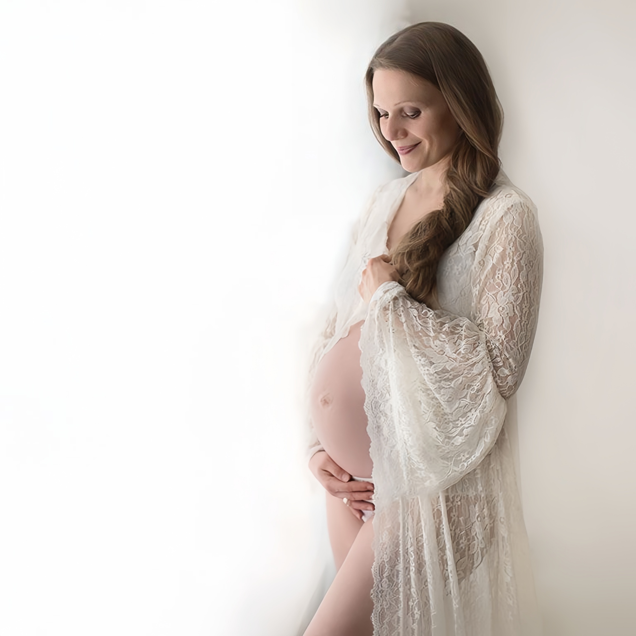 Photography Club - White Lace Maternity Photography Props Long