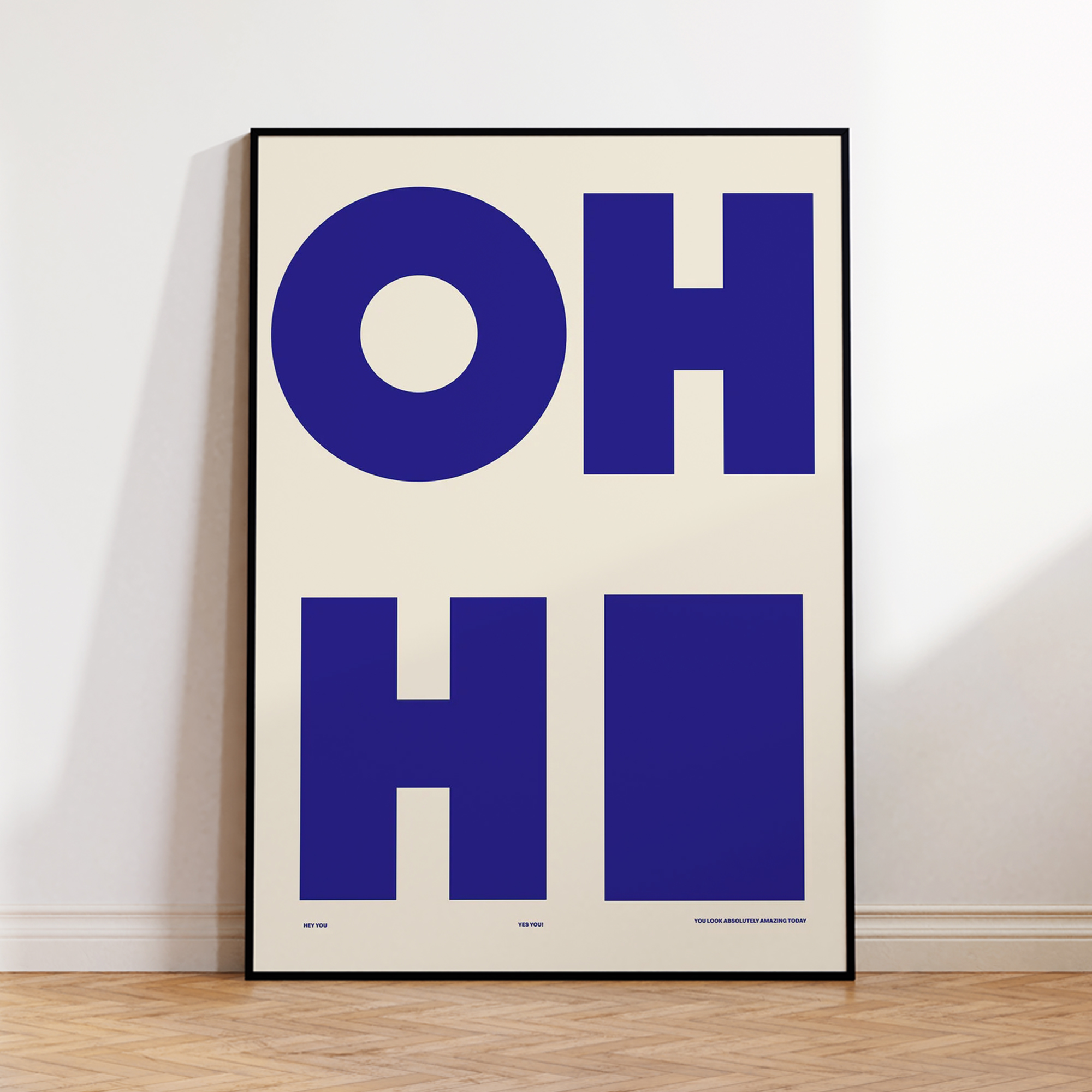 Photography Gallery - Modern,Minimalist OH HI Blue Wall Art
