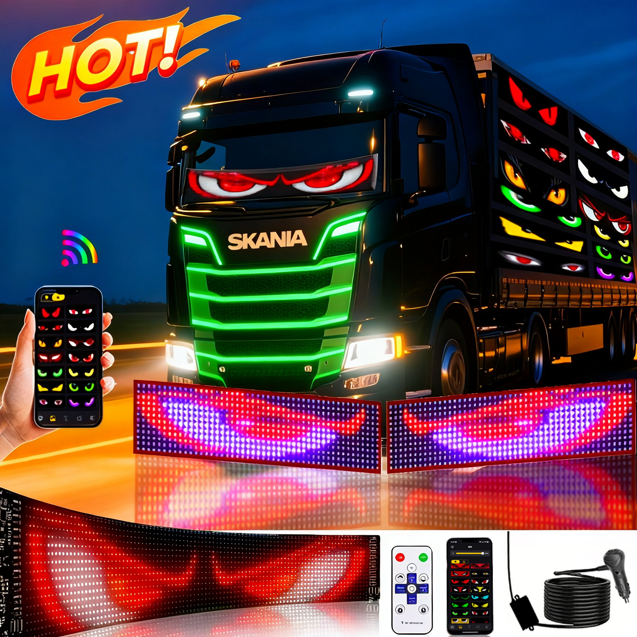 Video Led Light Panel - LED Truck Car Devil Eye LED