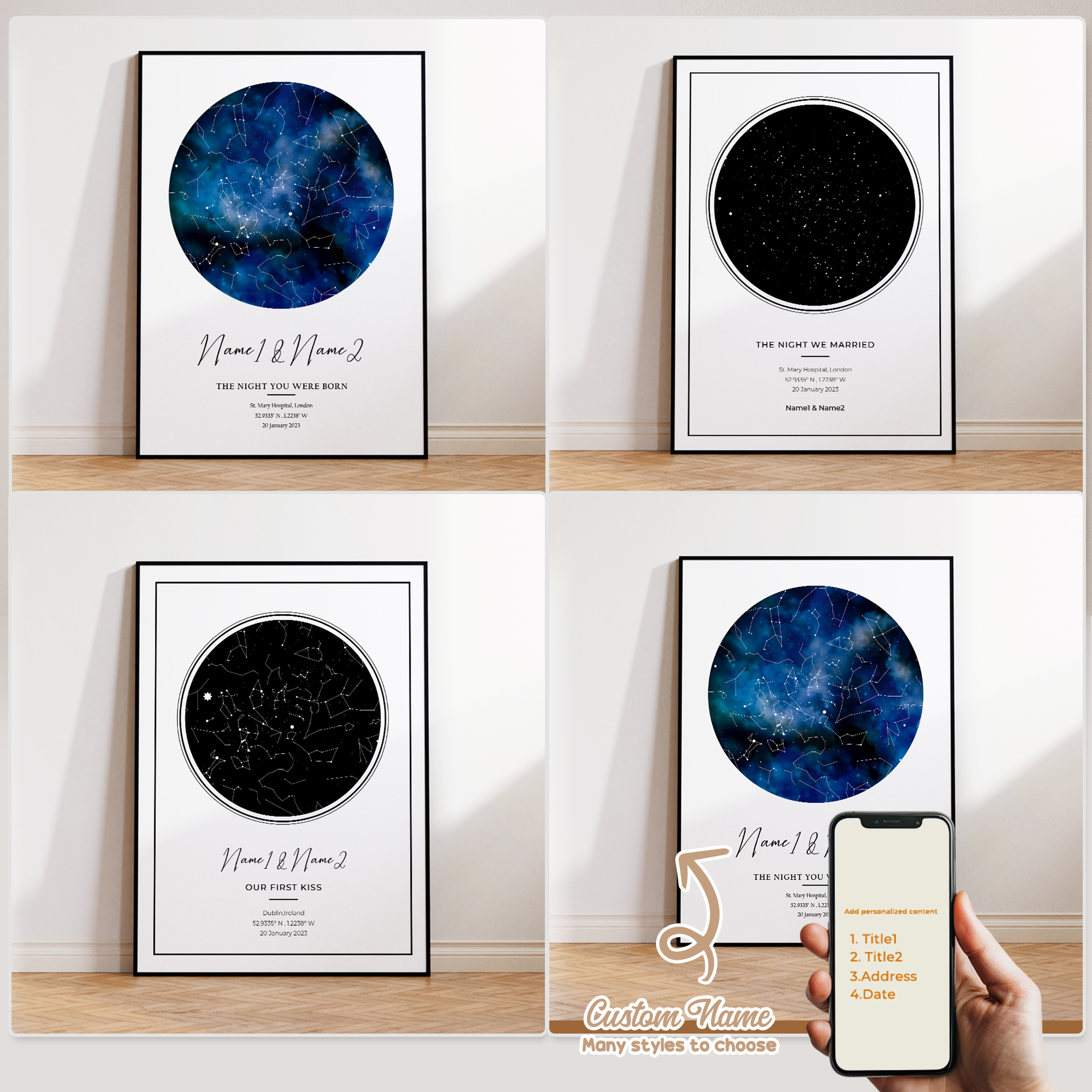 Photography Gallery - Modern Custom Personalized Night Sky Star