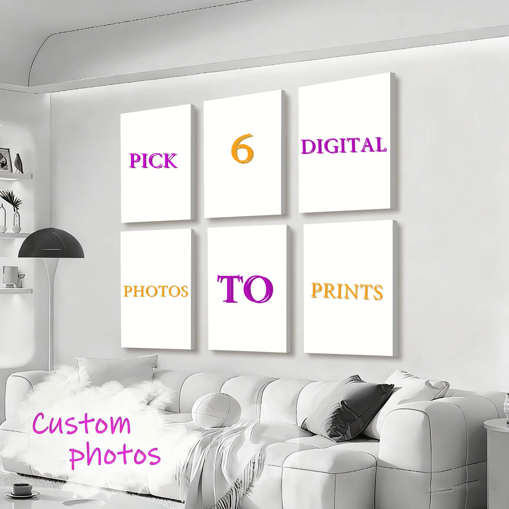 Photography Gallery - 6pcs/set Custom Canvas Prints Photo Wall