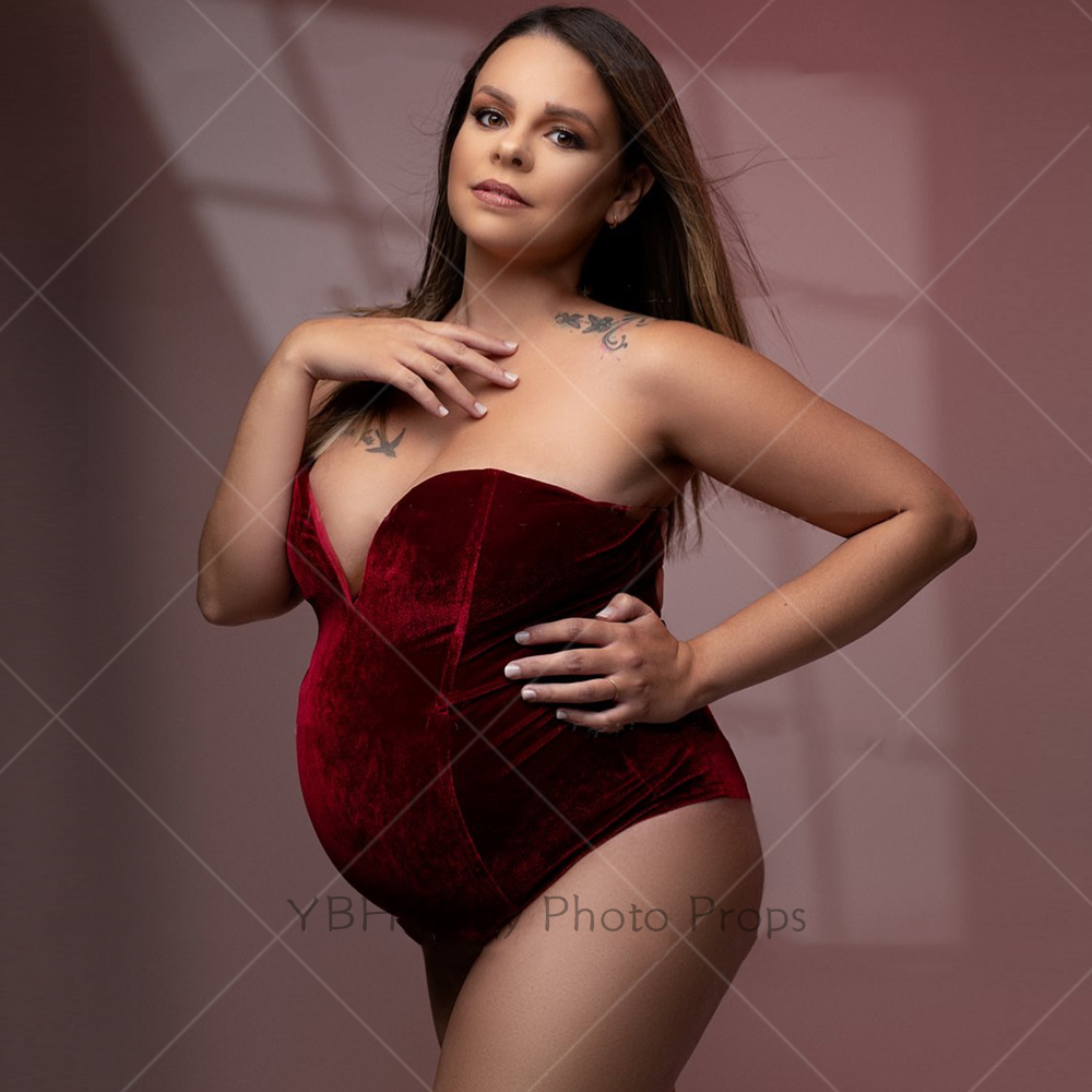 Photography Club - Elastic Velvet Bodysuit Maternity Photography Props