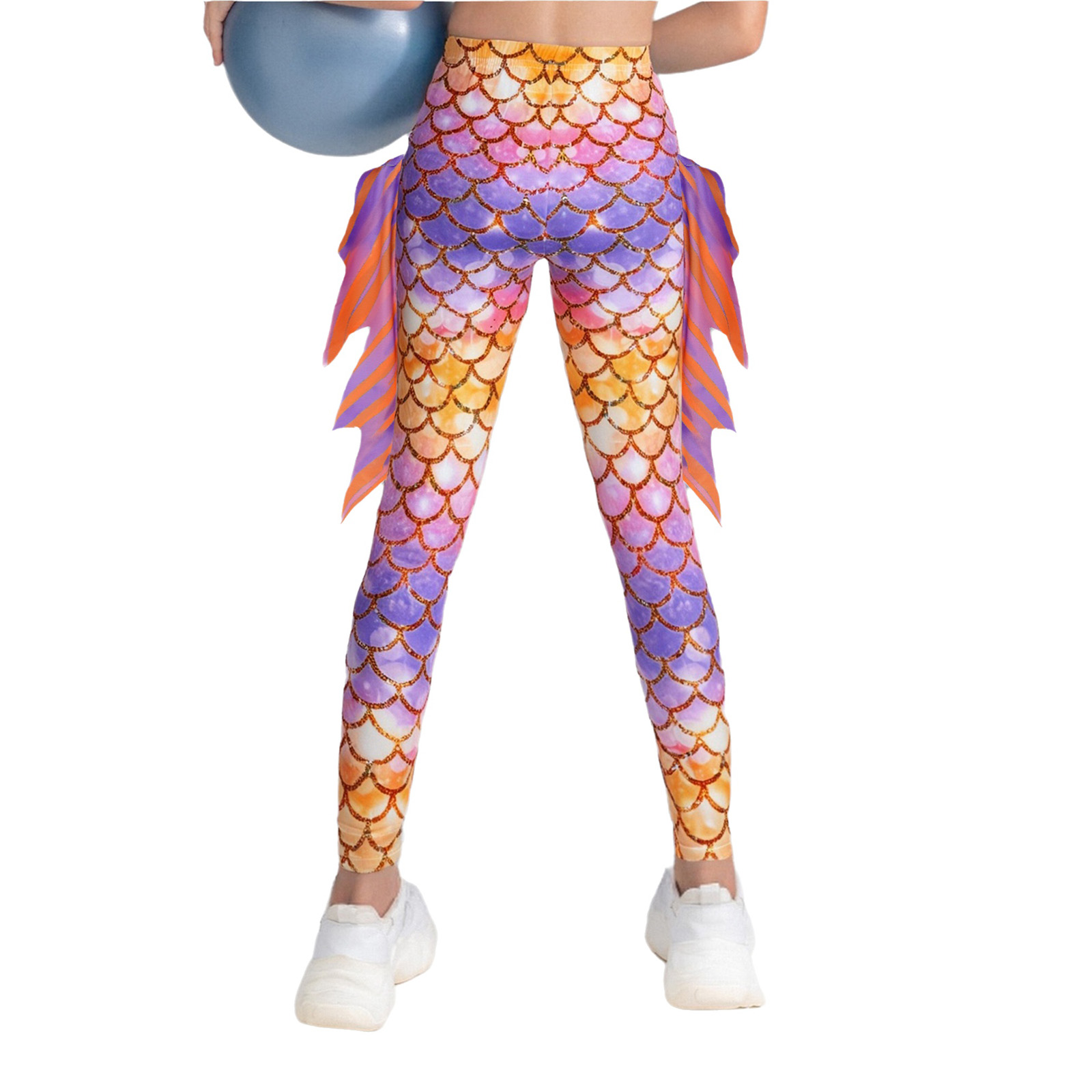 2Pcs Kids Girl Fish Scale Prin - Photography Yoga avaliação e preço