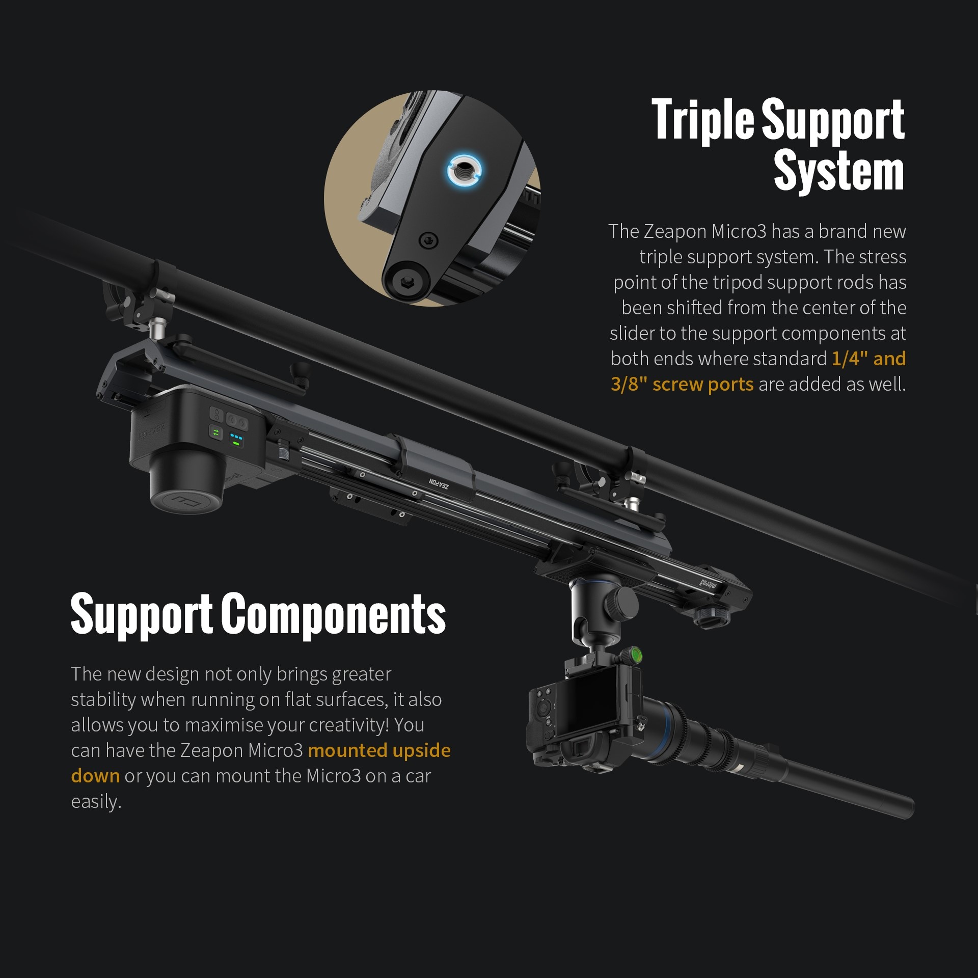 ZEAPON Micro 3 E500 E700 E1000 - Camera Slider Rail avaliação e preço