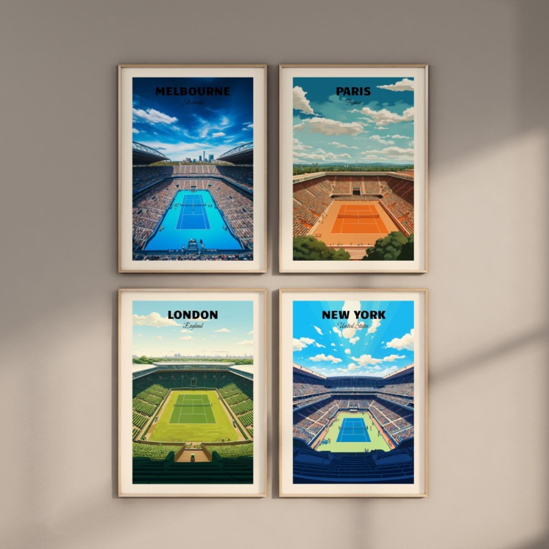 1pc frameless Tennis Majors Po - Photography Major avaliação e preço