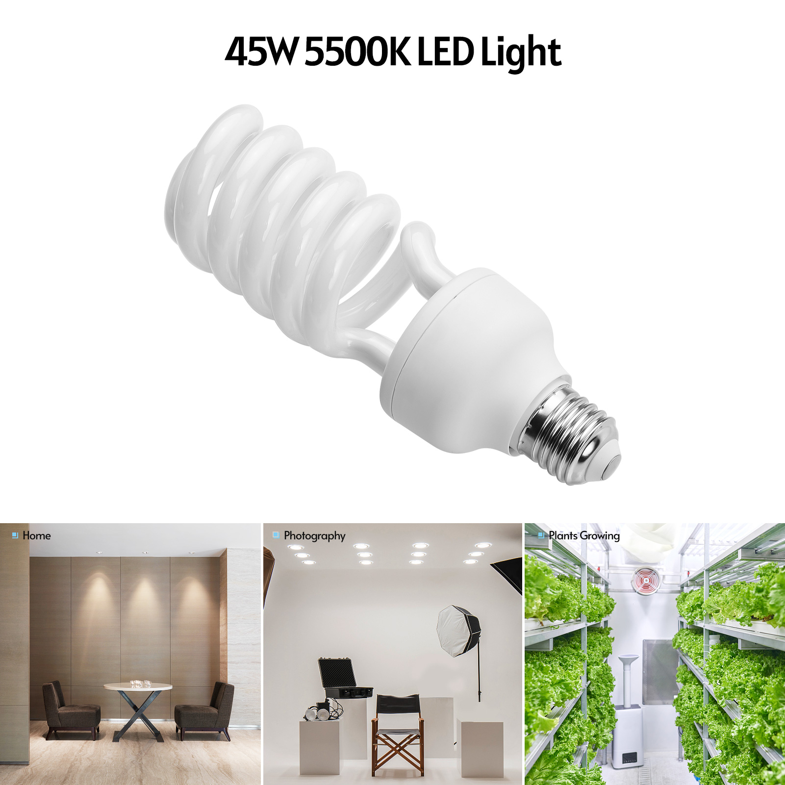 45W Spiral Fluorescent Light B - Photography Bulb avaliação e preço