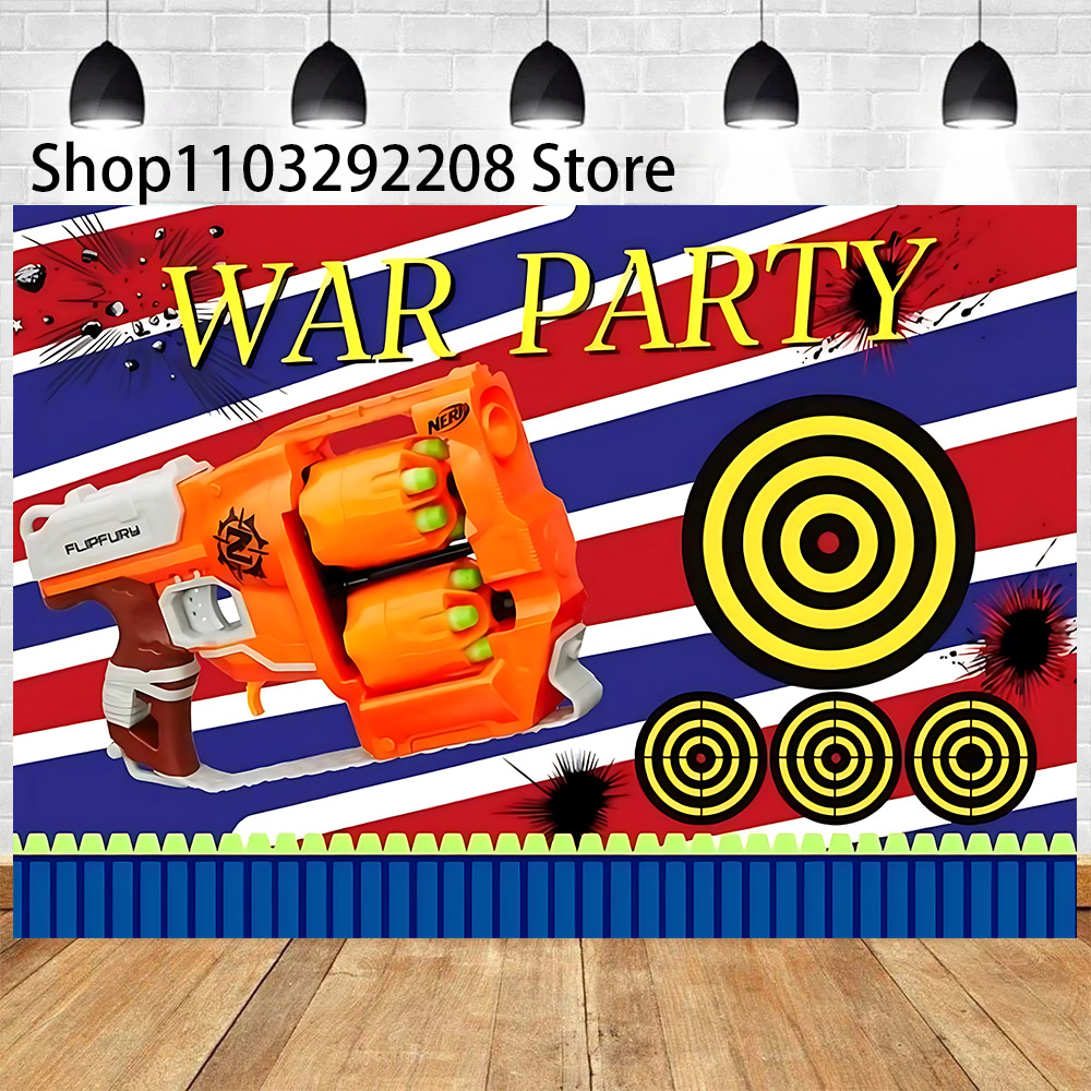 Cartoon Nerf Gun Theme Kids Bi - Photography Of War avaliação e preço