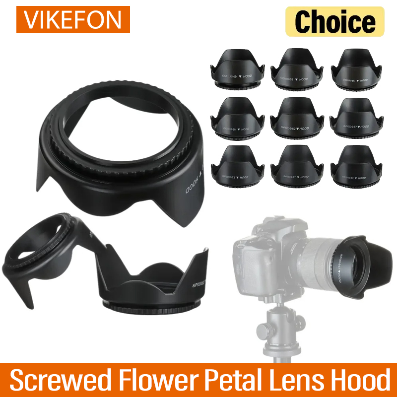 VIKEFON Lens Hood 49mm 52mm 55 - Lens Hood Petal avaliação e preço