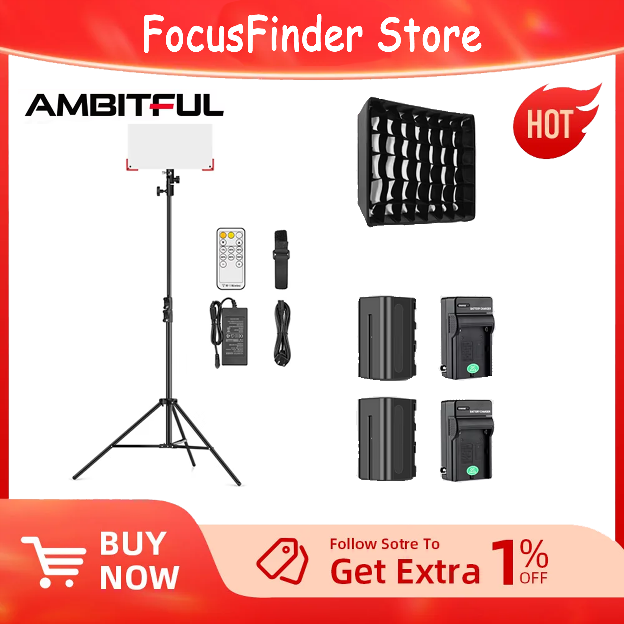 AMBITFUL LEDP60C Ultra-thin LE - Video Led Light Panel avaliação e preço