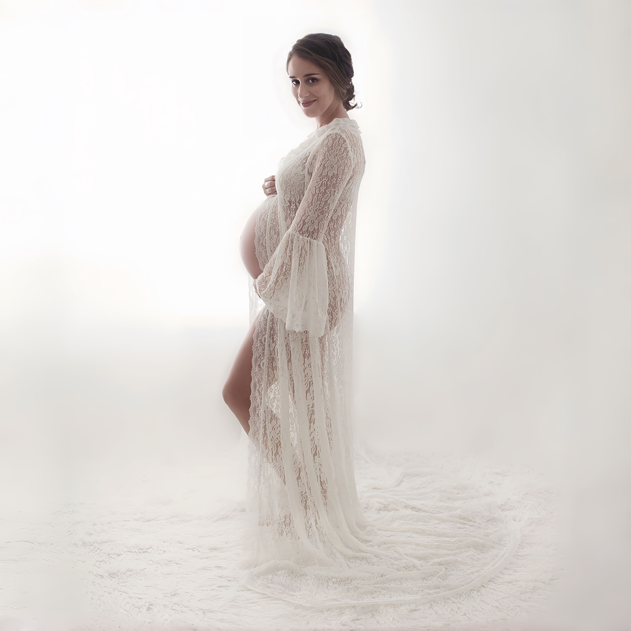 White Lace Maternity Photograp - Photography Club avaliação e preço