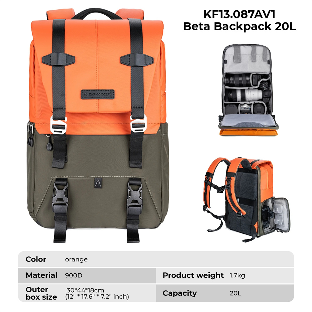 K&F CONCEPT Camera Backpack Tr - Photography Camera avaliação e preço