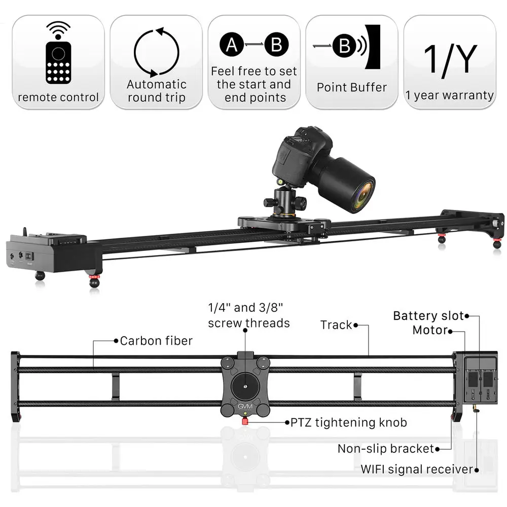 GVM GT-120WD 47inch Motorized  - Camera Slider Rail avaliação e preço
