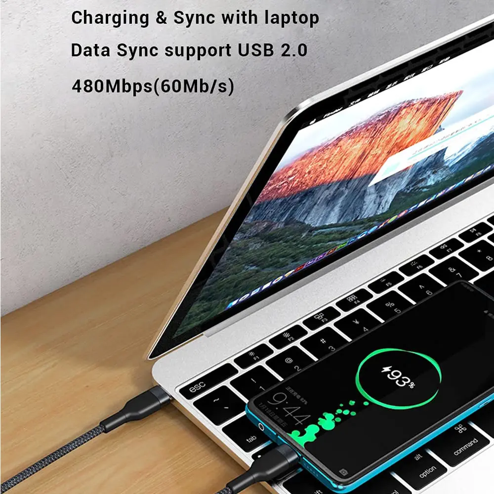 65W PD Short USB C Cable Fast  - Photography Kit Xiaomi avaliação e preço