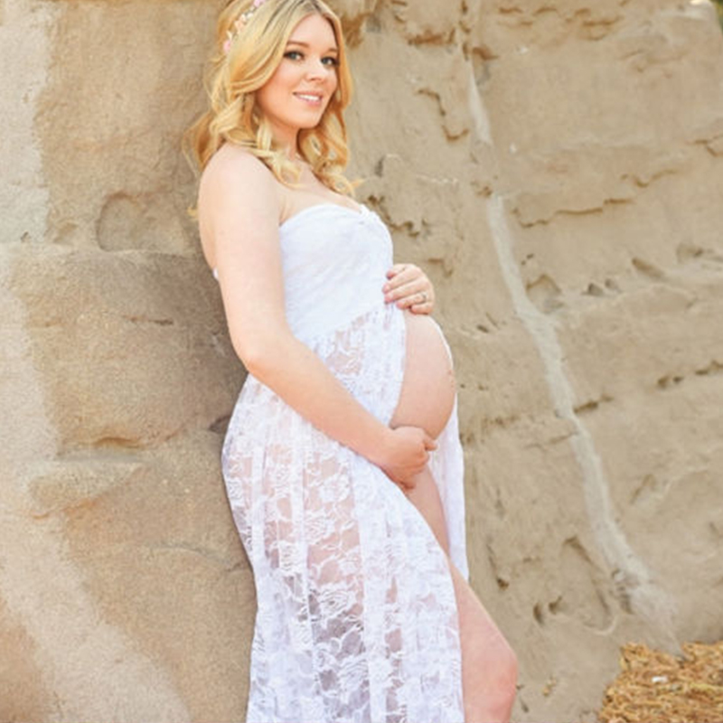 Long Maxi Gown Lace Maternity  - Photography Club avaliação e preço