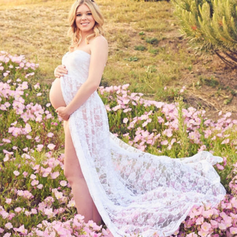 Long Maxi Gown Lace Maternity  - Photography Club avaliação e preço