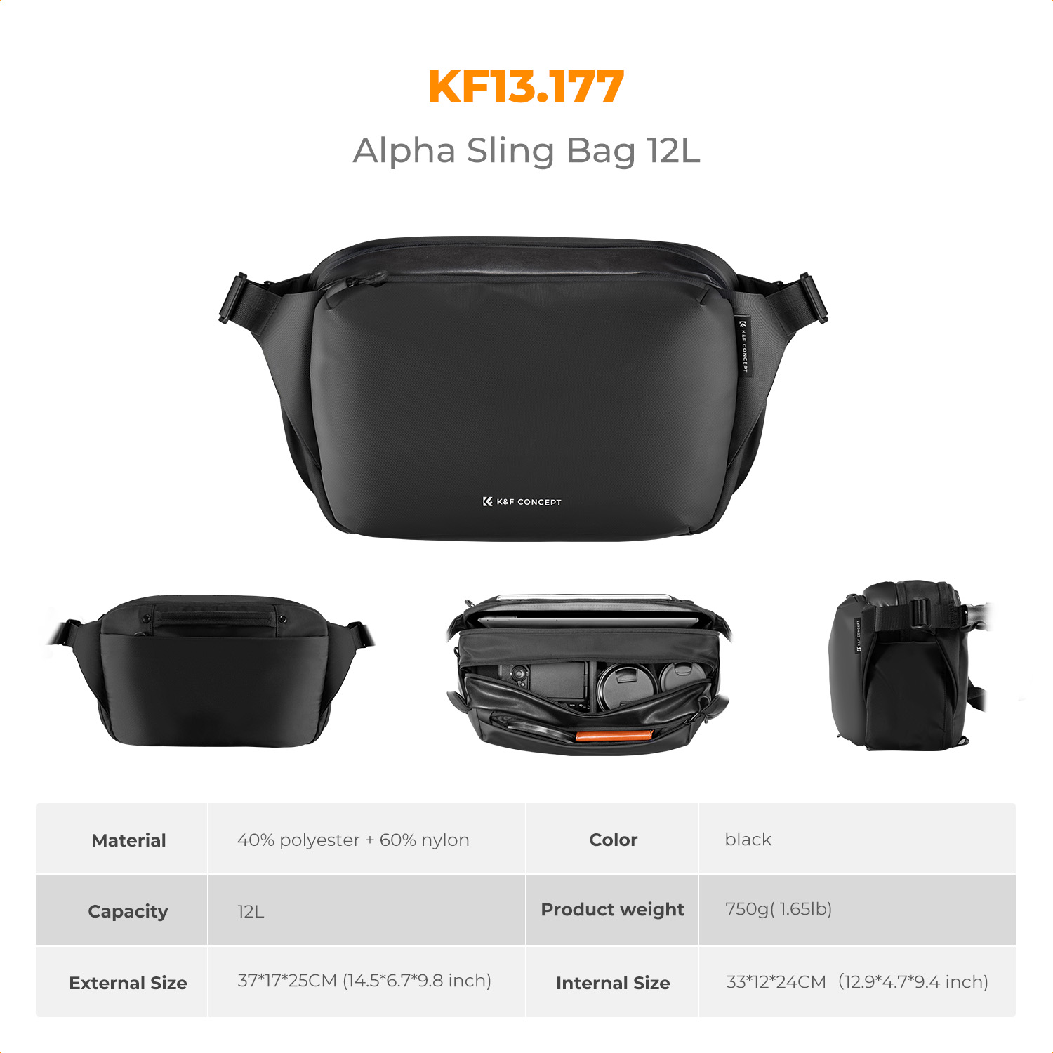 K&F CONCEPT 12L/10L Camera Sli - Photography Camera avaliação e preço