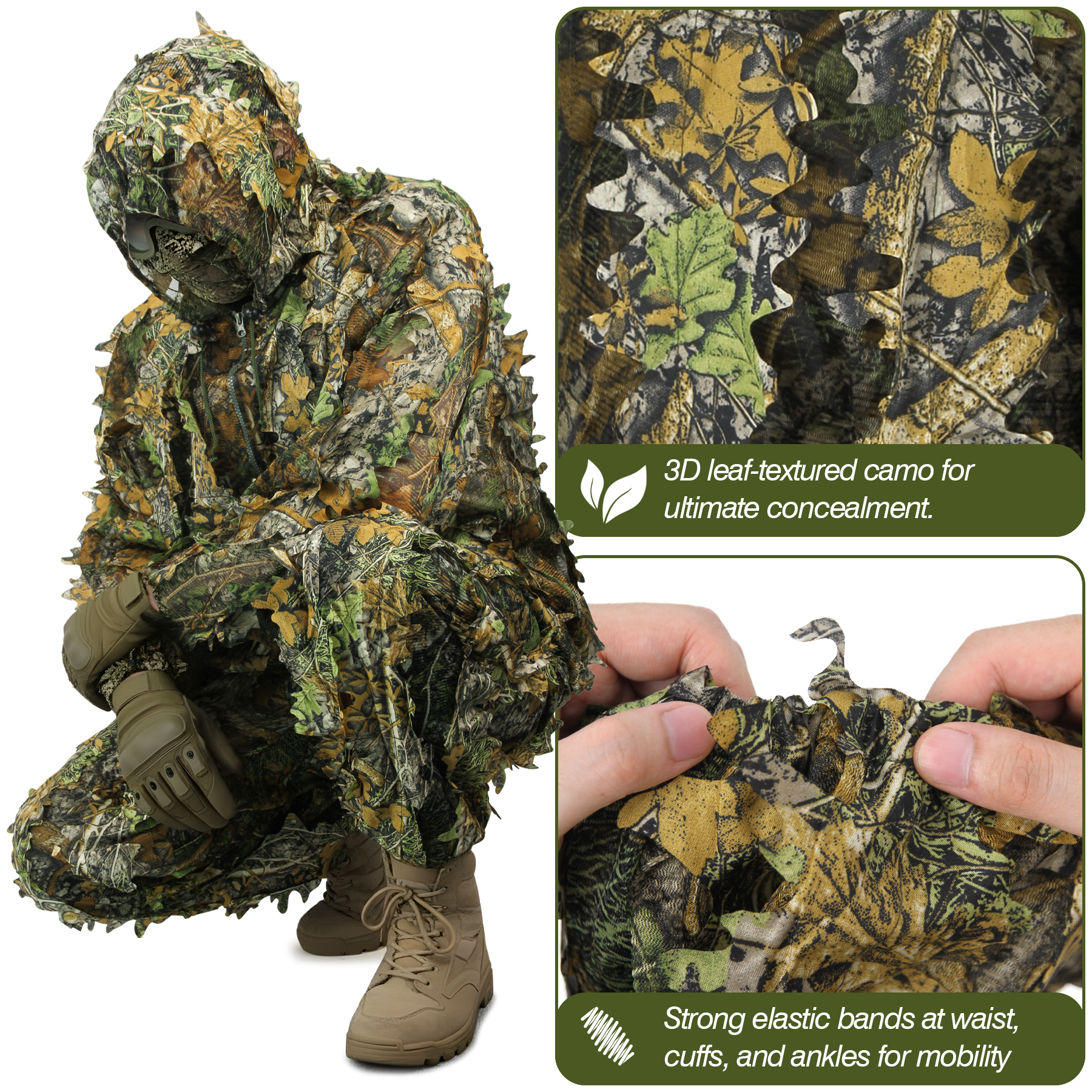 3D Camo Leaf Ghillie Suit Brea - Photography Training avaliação e preço