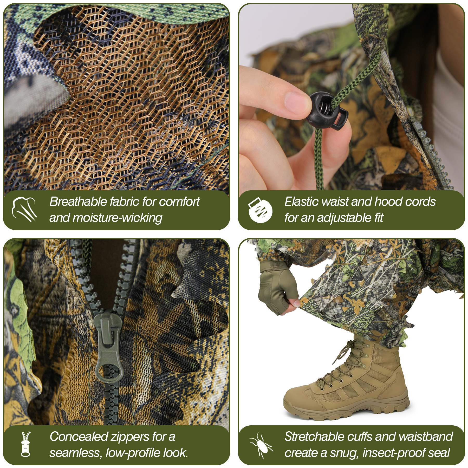 3D Camo Leaf Ghillie Suit Brea - Photography Training avaliação e preço