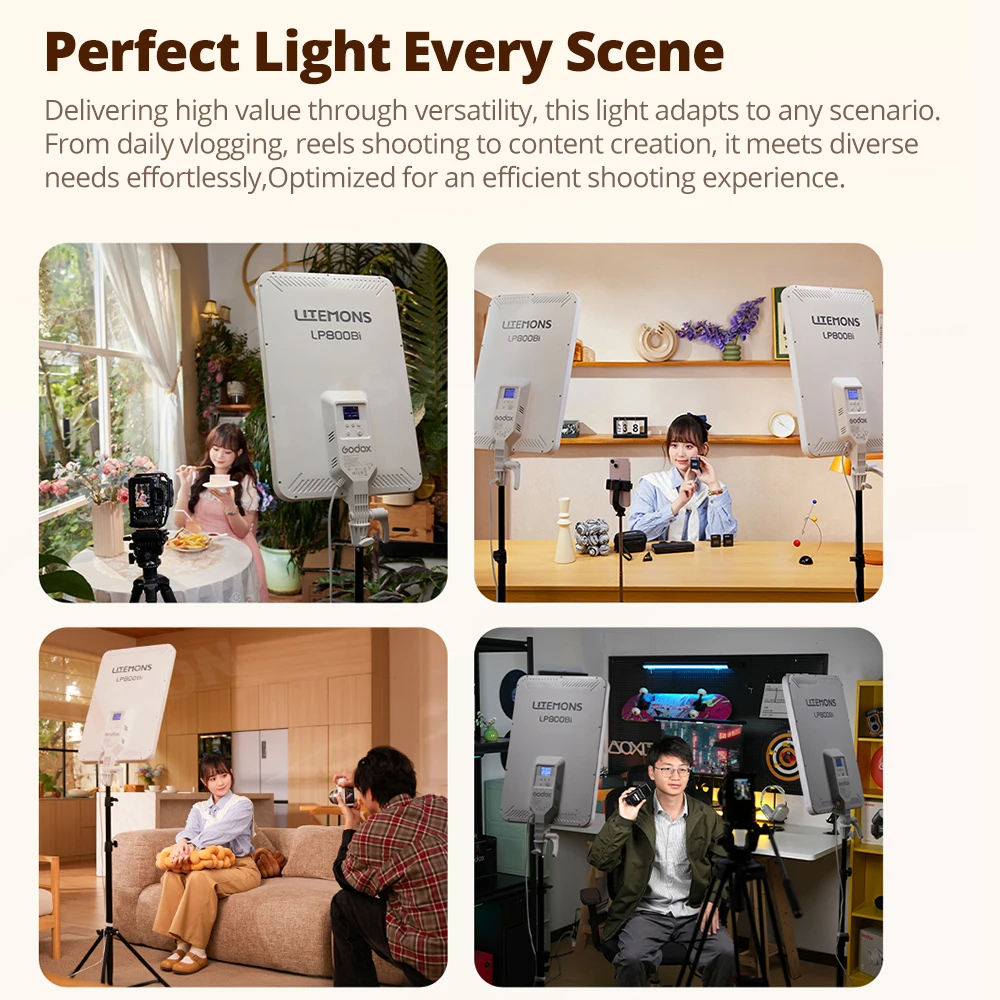 Godox LP800Bi 2800-6500K Bi-Co - Video Led Light Panel avaliação e preço