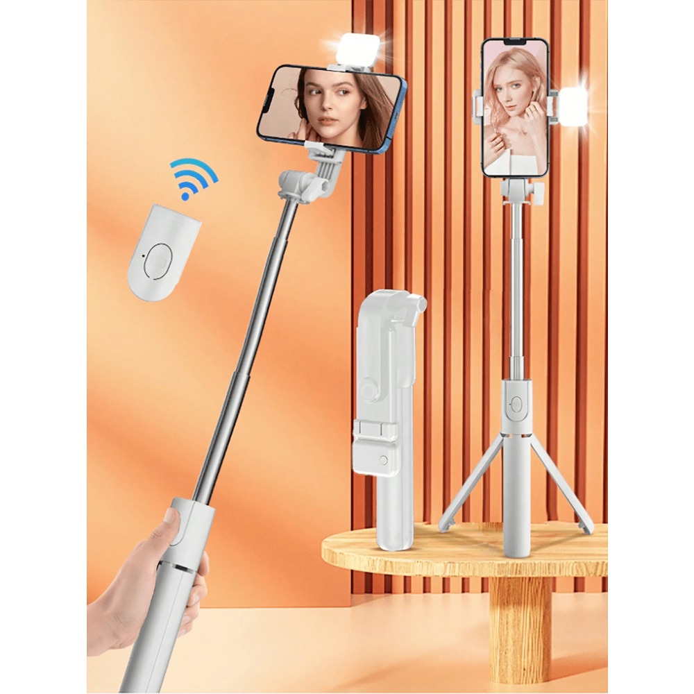 1pc Portable Selfie Stick With - Photography Lighting avaliação e preço