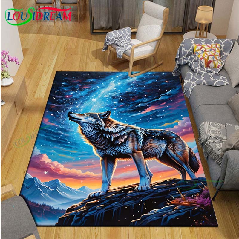 Wolf Carpet Room Decor Floor M - Photography Yoga avaliação e preço