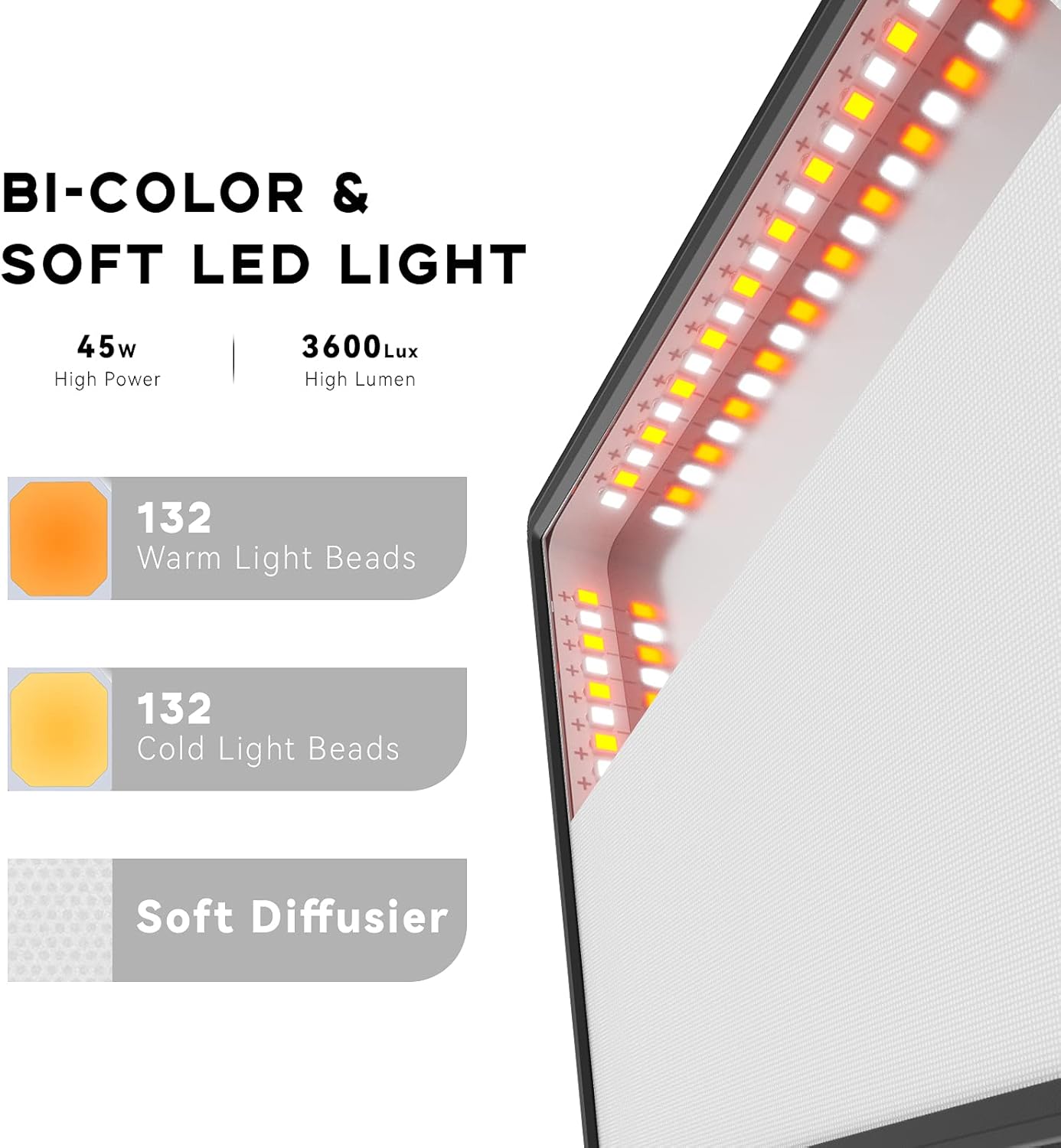 45W Bi-Color LED Video Light,  - Video Led Light Panel avaliação e preço