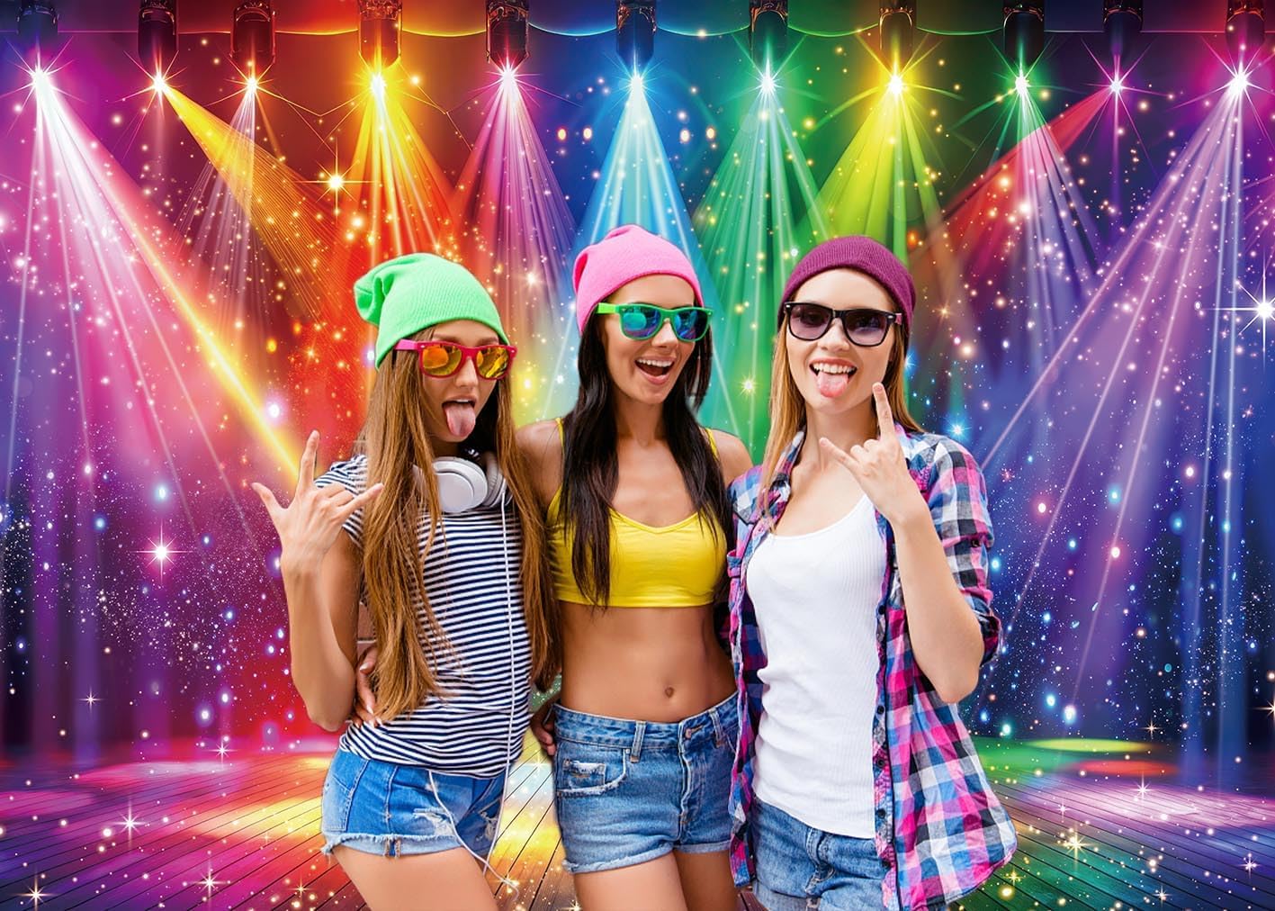 Disco Backdrop 7x5FT Colorful  - Photography Lighting avaliação e preço
