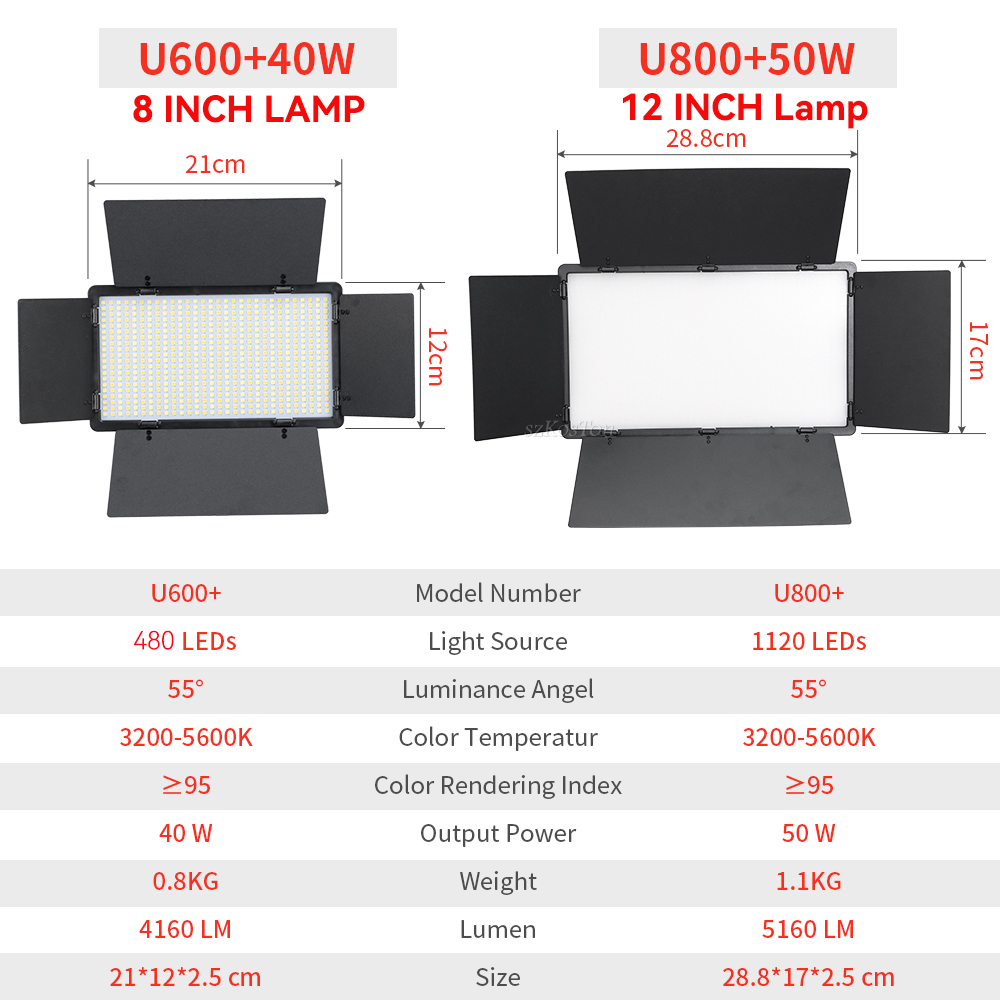 U800 U600 LED Photo Studio Vid - Video Led Light Panel avaliação e preço